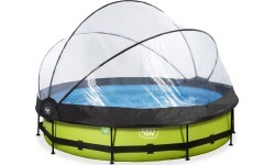 EXIT Lime pool ø360x76cm with dome and filter pump - green
