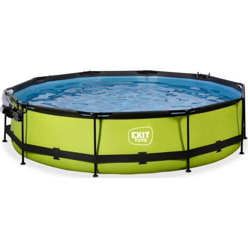 EXIT Lime pool ø360x76cm with dome and filter pump - green
