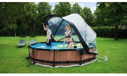 EXIT Lime pool ø360x76cm with dome and filter pump - green