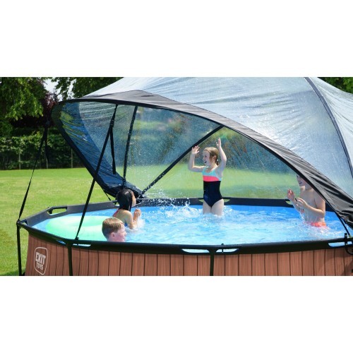 EXIT Lime pool ø360x76cm with dome and filter pump - green