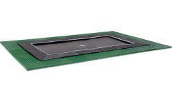 EXIT Dynamic ground level trampoline 244x427cm with Freezone safety tiles - black