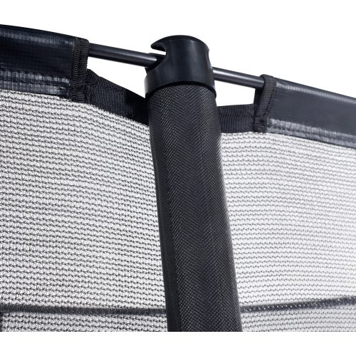 EXIT Dynamic ground level trampoline ø366cm with safety net - black