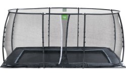 Įleidžiamas batutas EXIT Dynamic 275x458 cm su apsauginiu tinklu, juodas