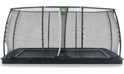 EXIT Dynamic ground level trampoline 275x458cm with safety net - black
