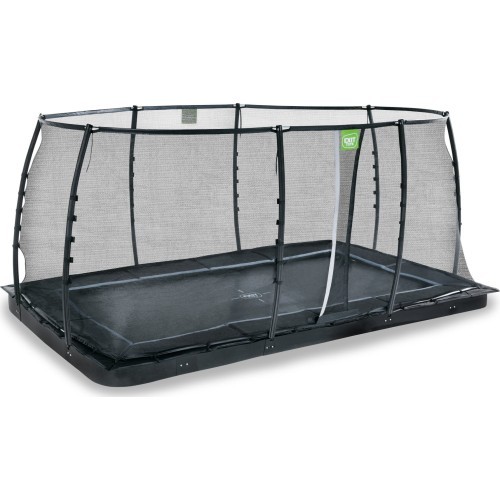 Грунтовый батут EXIT Dynamic 275x458 см с защитной сеткой, чёрный