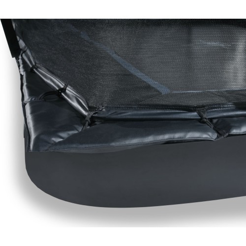 EXIT Dynamic ground level trampoline 275x458cm with safety net - black