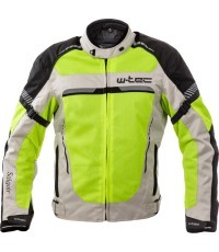 Vyriška vasarinė motociklininko striukė W-TEC Saigair - Fluorescencinė geltona-pilka