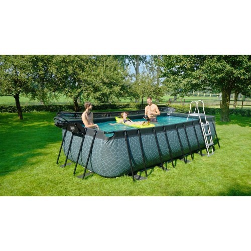 Бассейн EXIT Wood 540x250x122 см с куполом, песочным фильтром и тепловым насосом, коричневый