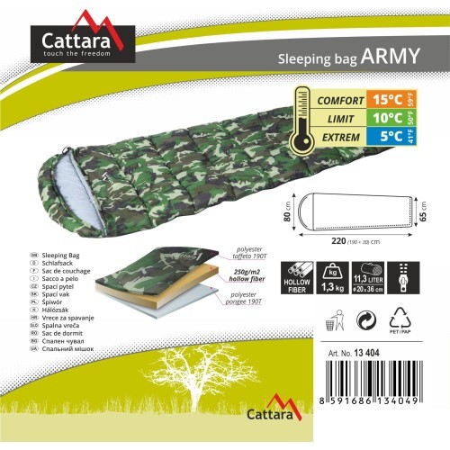 Спальный мешок Cattara Army +5°C