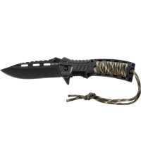 CAMO ONE HAND KNIFE PARACORD W.FIRE STARTER