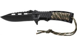 CAMO ONE HAND KNIFE PARACORD W.FIRE STARTER