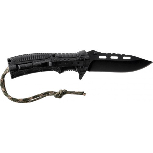 CAMO ONE HAND KNIFE PARACORD W.FIRE STARTER