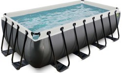 EXIT Black Leather pool 400x200x100cm with filter pump - black
