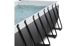 EXIT Black Leather baseinas 400x200x100 cm su filtravimo siurbliu, juodas