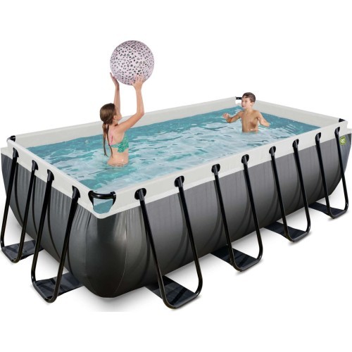 EXIT Black Leather baseinas 400x200x100 cm su filtravimo siurbliu, juodas