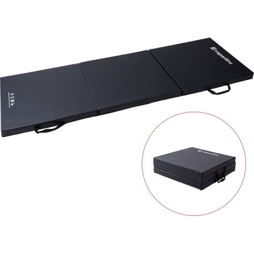 Folding Gymnastics Mat inSPORTline Trifold 195 x 90 x 5 cm - Black