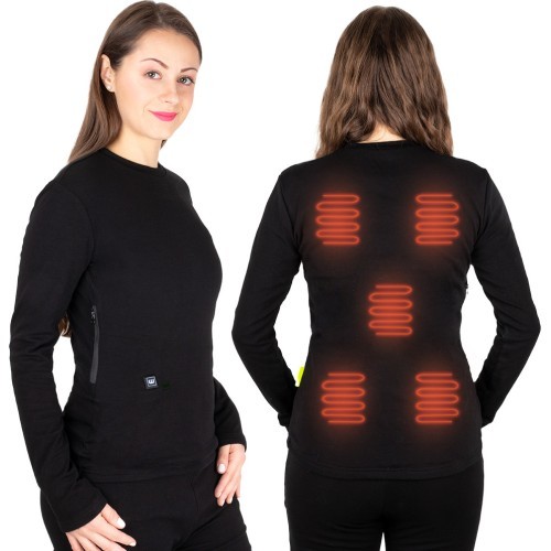 Moteriški šildomi marškinėliai W-TEC Insulong Lady - Juoda
