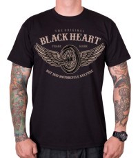 Marškinėliai BLACK HEART Wings - Juoda