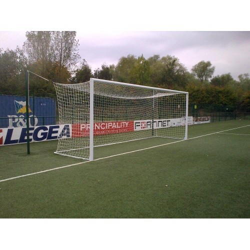 Standard football goals (aluminium, concrete-in) 7.32x2.44 m - Ovalus 120x100mm.