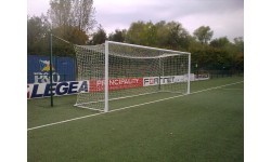 Standard football goals (aluminium, concrete-in) 7.32x2.44 m - Ovalus 120x100mm.