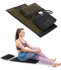 Акупрессурный коврик и подушка inSPORTline EcoSpike - Black-Gold