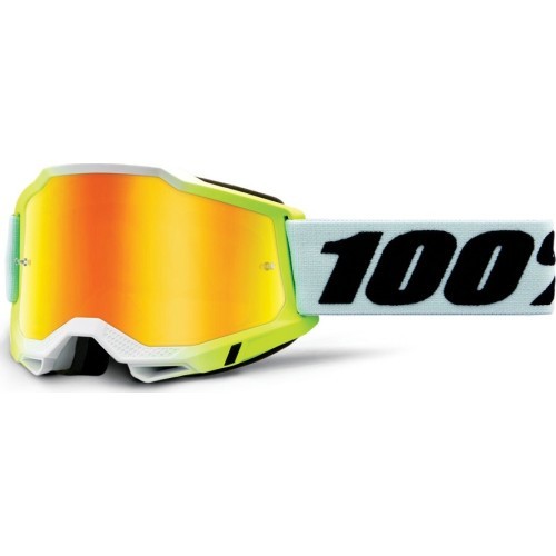Кроссовые очки 100% Accuri 2 Mirror - Dunder bílo-zelená, zrcadlové plexi