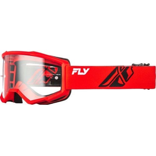 Children’s Motocross Goggles Fly Racing Focus Youth - Red/black, clear plexiglass