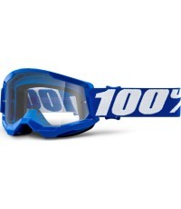 Children’s Motocross Goggles 100% Strata 2 Youth - Blue, Clear Plexi