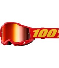 Vaikiški motokroso akiniai 100% Accuri 2 Junior Mirror - červená, červené plexi