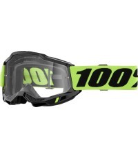 Детские кроссовые очки 100% Accuri 2 Junior - Флуо зелёный, прозрачный плексиглас