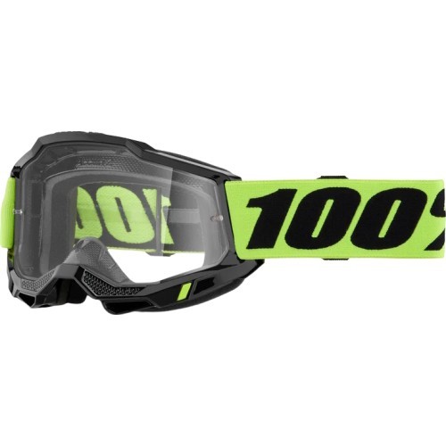 Vaikiški motokroso akiniai 100% Accuri 2 Junior - Fluo žalia, skaidrus pleksiglasas