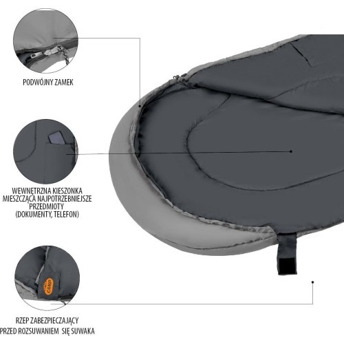 NC2008 ANTHRACITE-ORANGE SLEEPING BAG SIZE L NILS CAMP