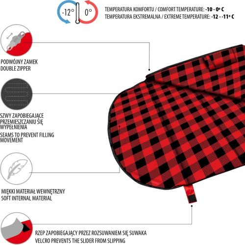 NC2003 BLACK-RED SLEEPING BAG NILS CAMP