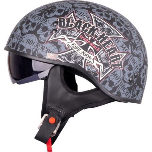 Motorcycle Helmet W-TEC Black Heart V535 Cross Skull