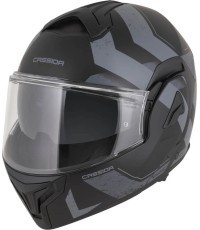 Atverčiamas motociklo šalmas Cassida MultiFlip Korp P/J - černá matná/tmavě šedá/šedá
