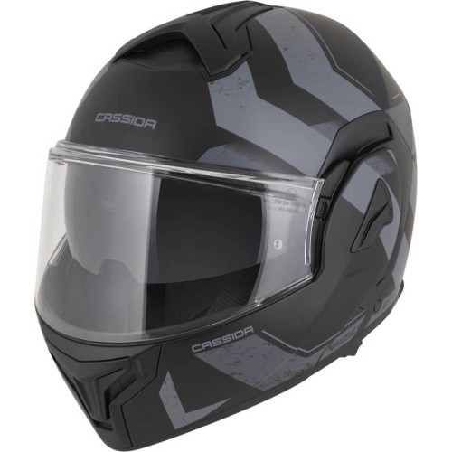 Flip-Up Motorcycle Helmet Cassida MultiFlip Korp P/J - černá matná/tmavě šedá/šedá