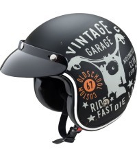 Motociklininko šalmas W-TEC Café Racer - Vintage Garage