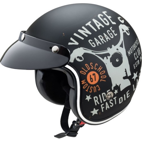 Motociklininko šalmas W-TEC Café Racer - Vintage Garage