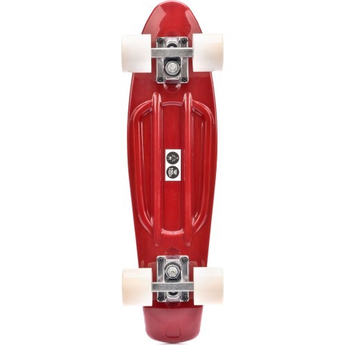 Plastic skateboard - Silver/white/nut