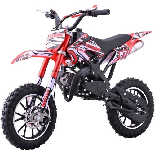 Vaikiškas motociklas su vidaus degimo varikliu 49CC STORM, raudonas