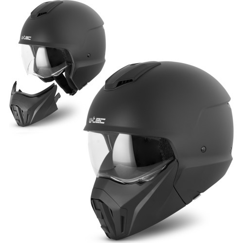 Modular Motorcycle Helmet W-TEC Satalone - Black Matt