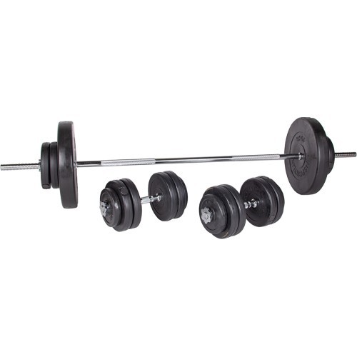 Cement Plate-Loaded Dumbbell Set w/ Dip Station inSPORTline CEM 180 + 40 cm/30 mm 80 kg