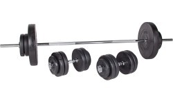 Cement Plate-Loaded Dumbbell Set w/ Dip Station inSPORTline CEM 180 + 40 cm/30 mm 80 kg