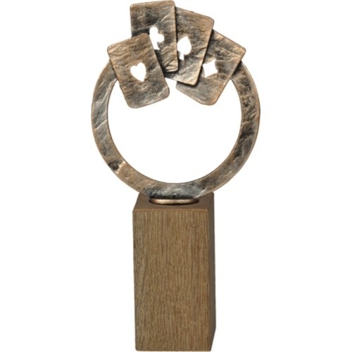 BEH437 Cards Statuette - 32cm - Sidabras/Bronza
