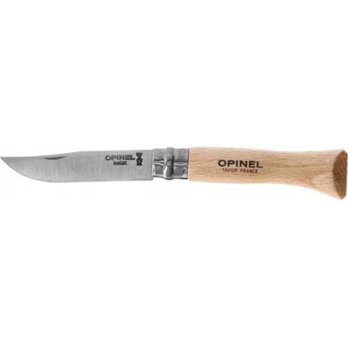 Knife Opinel Nr.6, Beech Handle, Stainless Steel Blade