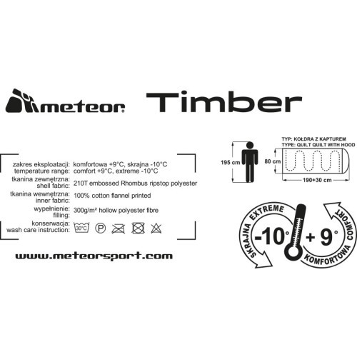 Спальный мешок хлопковый Meteor Timber - Синий