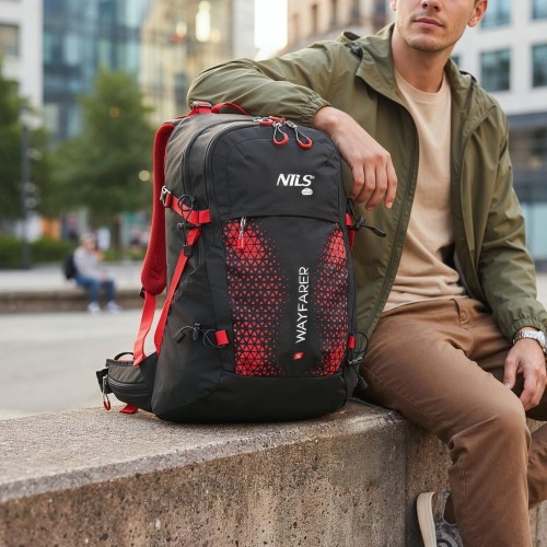 NC1925 PLECAK TURYSTYCZNY CZERWONY WAYFARER 35L NILS CAMP