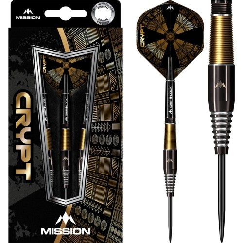 Дротики Mission Crypt Black & Gold PVD M2 90% вольфрам, 3 шт.