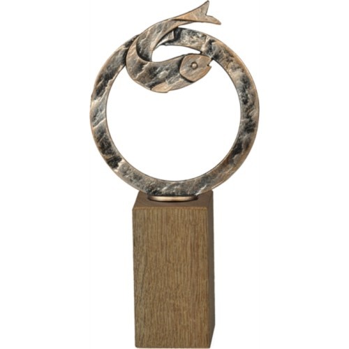 Statulėlė BEH433 Žuvis - 30cm - Sidabras/Bronza