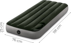 Materac dmuchany 191x76x25 cm jednoosobowy z wbudowaną pompką nożną INTEX 64760